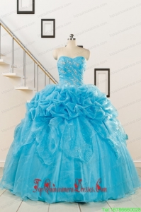 2015 Fashionable Sweetheart Beading Quinceanera Dress in Aqua Blue