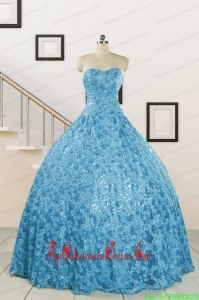 2015 Custom Made Sweetheart Ball Gown Quinceanera Dress in Baby Blue