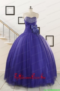 2015 Cstom Made Sweetheart Quinceanera Dresses with Bowknot