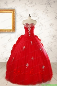 2015 Custom Made Sweetheart Quinceanera Dresses with Appliques