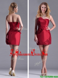 Best Selling Column Wine Red Dama Dress with Asymmetrical Neckline