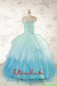 Custom Made Multi-color Quinceanera Dresses with Beading and Ruffles