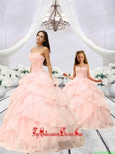 Fashionable Beading and Ruching Princesita Dress in Pink