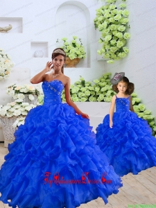 Customize Beading and Ruffles Princesita Dress in Royal Blue for 2015