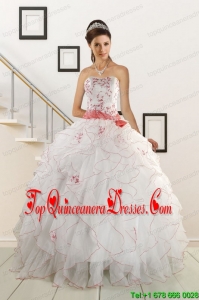 Sweetheart 2015 Beautiful Quinceanera Dresses with Appliques and Belt