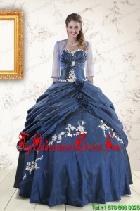 Beautiful Sweetheart Navy Blue Quinceanera Dresses with Wraps