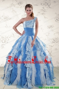 Multi Color One Shoulder Beautiful Quinceanera Dresses for 2015