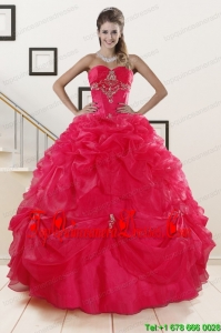Luxurious Red Sweetheart Quinceanera Dresses with Appliques
