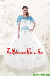 White Ball Gown Discount Perfect Quinceanera Dresses for 2015