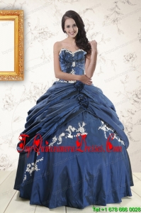 Perfect Sweetheart Ball Gown Quinceanera Dresses in Navy Blue