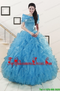 Popular Blue Quinceanera Dresses With Beading and Ruffles
