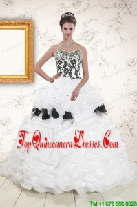 Popular White Sweet 15 Dresses with Pick Ups and Hand Made Flowers