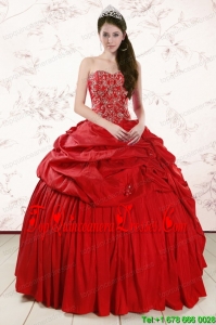2015 Puffy Affordable Sweetheart Beading Quinceanera Dresses