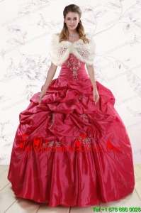 Puffy Strapless Appliques Quinceanera Dresses
