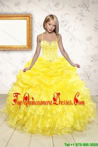 Beand New Beading and Ruffles Flower Girl Dress in Yellow for 2015