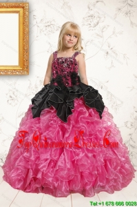 Exclusive Pink Flower Girl Dress with Beading and Ruffles