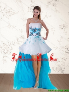 2015 Gorgeous Multi Color Strapless Dama Dresses with Embroidery and Beading