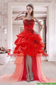 2015 Gorgeous Sweetheart Dama Dresses with Embroidery and Ruffles