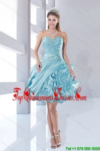 Gorgeous Sweetheart Beaded 2015 Dama Dresses in Aqua Blue
