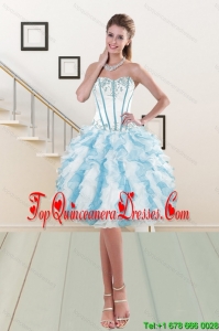 Gorgeous Sweetheart Ruffled Dama dress with Embroidery and Ruffles