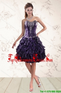 Gorgeous Sweetheart Ruffles and Embroidery Dama Dresses for 2015