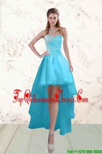 Fashionable Baby Blue Quinceanera Dama Dresses with Beading and Ruffles