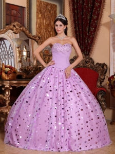 Modern Lavender Quinceanera Dress Sweetheart Paillette