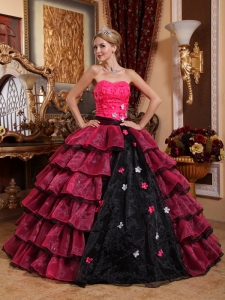 Multi-color Quinceanera Dress Strapless Appliques Ball Gown