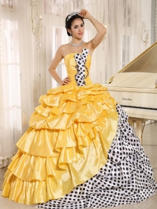 Multi-color Pick-ups Strapless 2013 Quinceanera Dress