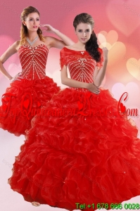 Detachable 2015 Quinceanera Dresses With Beading and Ruffles