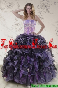 Detachable 2015 Sweet 16 Dresses with Appliques and Ruffles