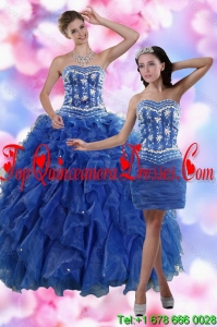 2015 Fashionable Strapless Quinceanera Dresses in Royal Blue
