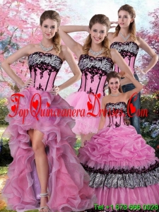 Luxurious Zebra Printed Multi Color Quinceanera Dress with Pick Ups and Appliques