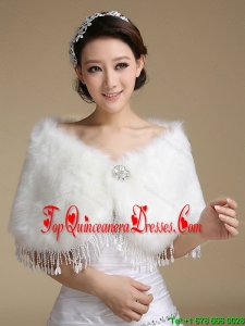 2015 Beautiful Rabbit Fur Shawls with Rhinestone