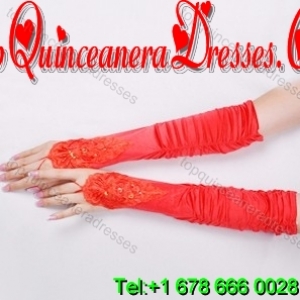 Classical Satin Fingerless Elbow Length Evening Gloves With Appliques And Ruching