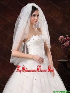 Two-Layers Embroidery Tulle Stylish Wedding Veils