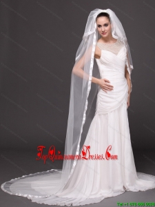 3 Layers and Appliques Ball Gown Bridal Veils For Wedding