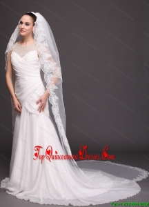 Bridal Veils For Wedding With Two-tier Lace