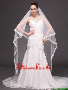 Two-tier Lace For Bridal Veil For Wedding