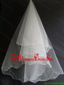 Beading Decorate Tulle Popular Wedding Veil