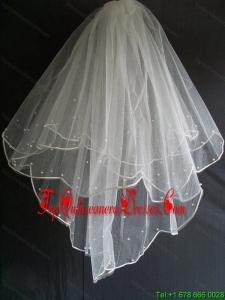 Little Pearl Decorate Tulle Wedding Veil