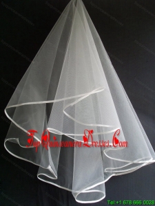 Simple Ribbon Edge Tulle Wedding Veil