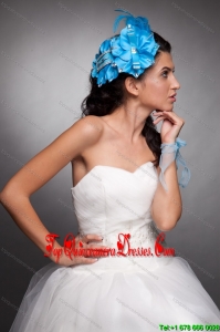 Blue Taffeta Beaded Hand Made Flowers Headpieces
