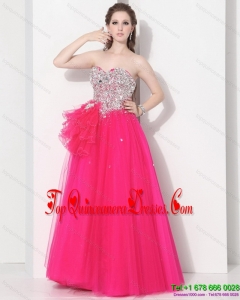 2015 Pretty Hot Pink Sweet Sixteen Dresses with Rhinestones