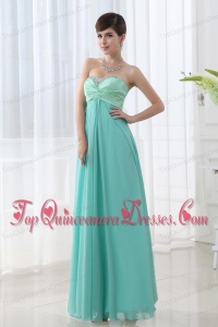 Empire Apple Green Sweetheart Backless Beading Dama Dress for Quinceanera