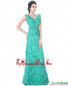 2015 Fashionable Apple Green Damas Dresses with Ruffled Layers