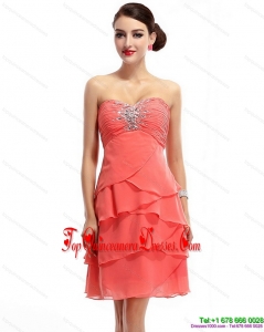 Gorgeous Mini Length Sweetheart Prom Dresses with Rhinestones and Ruching