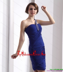 One Shoulder Gorgeous Prom Dresses with Ruffles and Beading