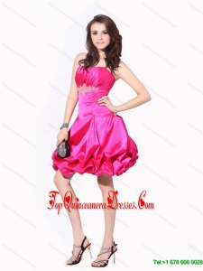 Gorgeous 2015 Ruching Strapless Prom Dresses with Pick Ups and Appliques