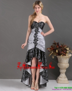 Gorgeous High Low Multi Color Prom Dresses with Ruching and Appliques